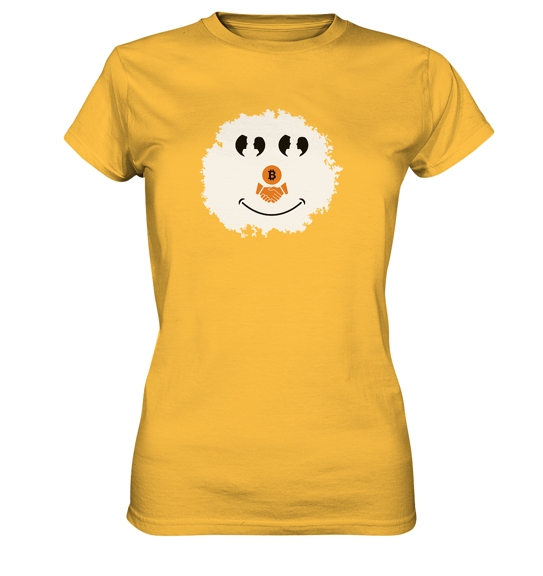 Smiley Augen Gespräch Bitcoin handshake - (Ladies Collection 21% Rabatt bis zum Halving 2024) - Ladies Premium Shirt