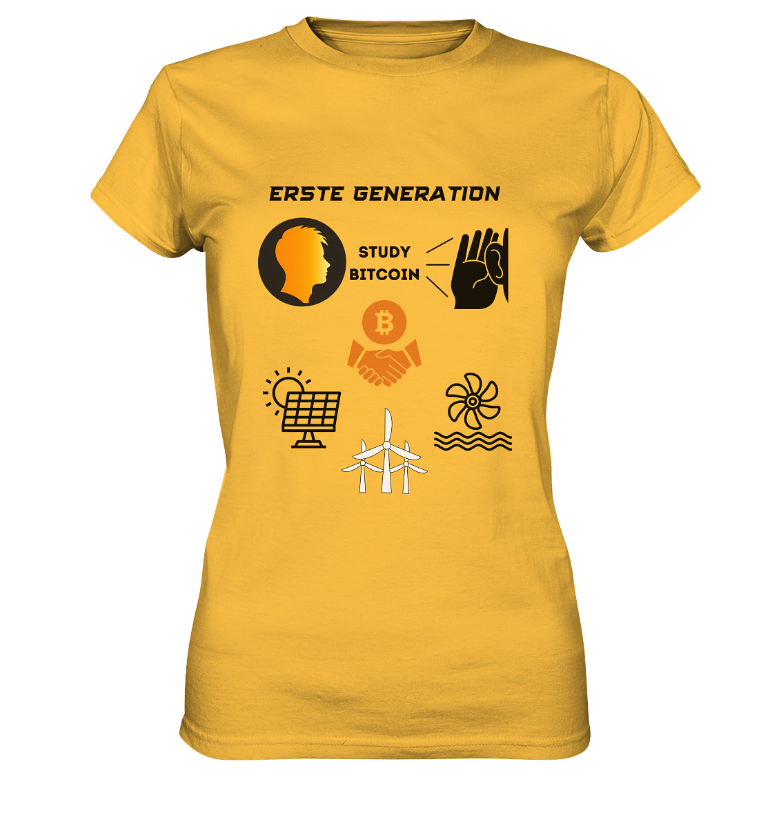 ERSTE (BITCOIN) GENERATION - STUDY BITCOIN (3 grüne Energie Grafiken) - LADIES COLLECTION 21% automat. Rabatt bis zum Halving 2024   - Ladies Premium Shirt