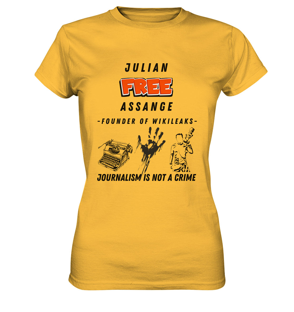 FREE JULIAN ASSANGE - FOUNDER OF WIKILEAKS - JOURNALISM IS NOT A CRIME (3 Grafiken) - Ladies Collection 21% Rabatt bis zum Halving 2024) - Ladies Premium Shirt