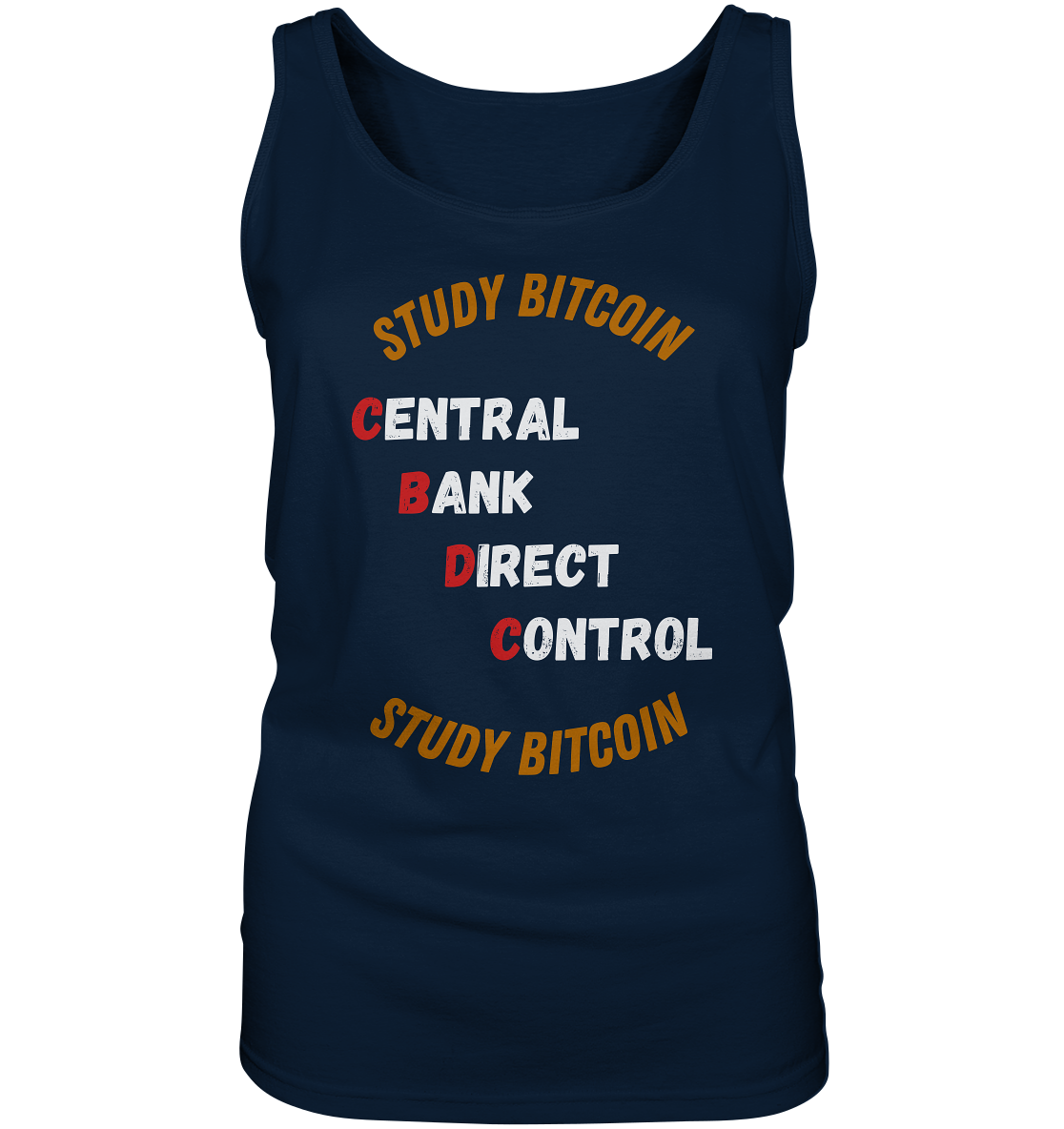 CENTRAL BANK DIRECT CONTROL - STUDY BITCOIN (Ladies Collection 21% Rabatt bis zum Halving 2024)   - Ladies Tank-Top