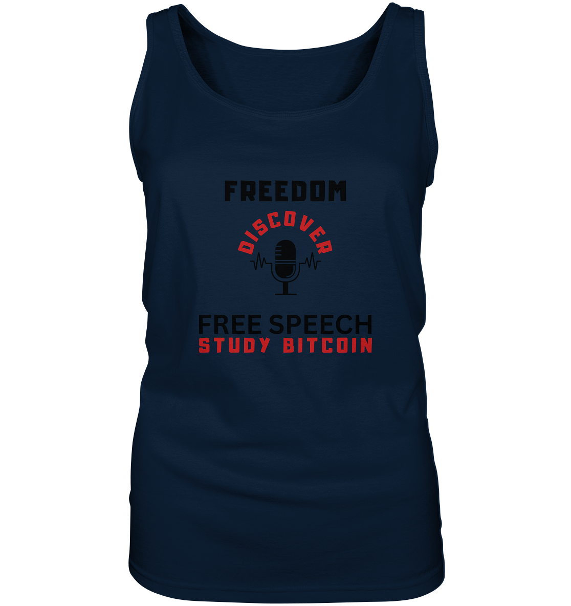 FREEDOM (Mikrofon) DISCOVER FREE SPEECH, STUDY BITCOIN - LADIES COLLECTION 21% automat. Rabatt bis zum Halving 2024  - Ladies Tank-Top