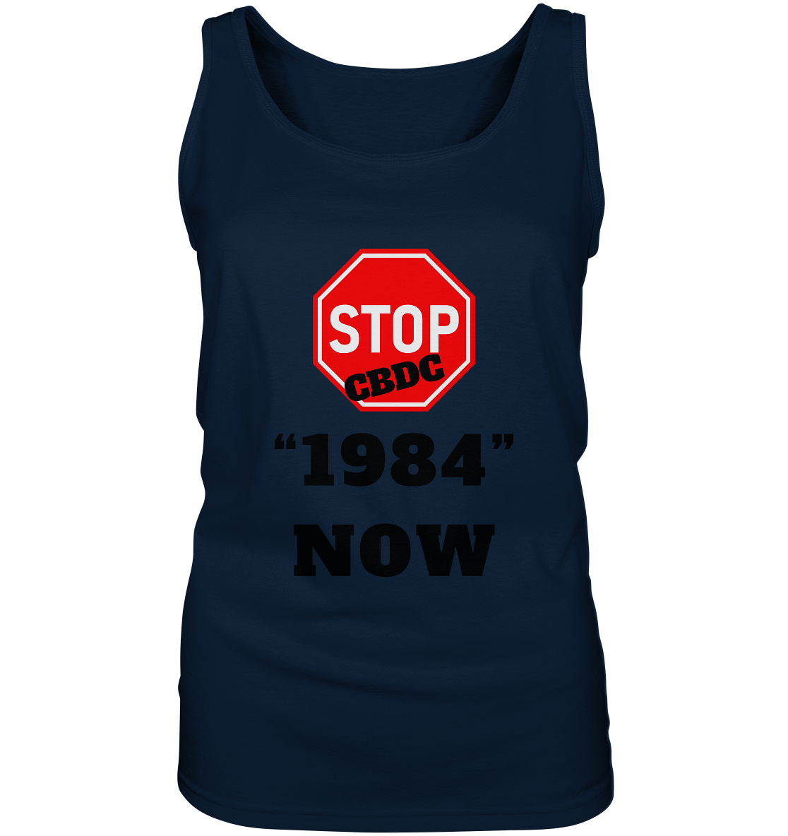 STOP CBDC "1984" NOW - LADIES COLLECTION 21% automat. Rabatt bis zum Halving 2024  - Ladies Tank-Top