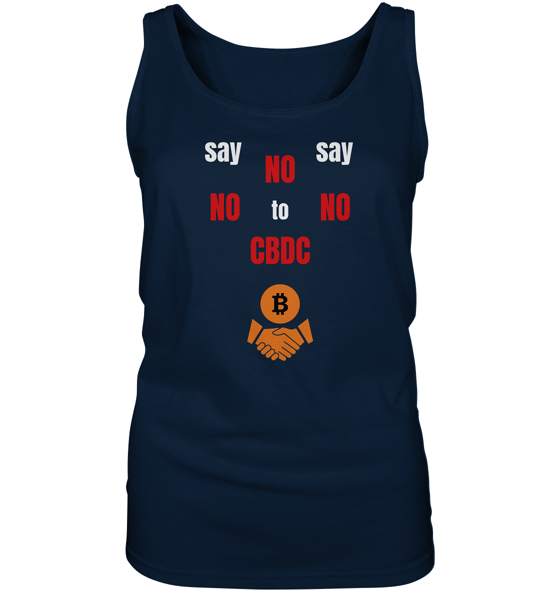SAY NO NO NO to CBDC - (Ladies Collection 21% Rabatt bis zum Halving 2024) - Ladies Tank-Top