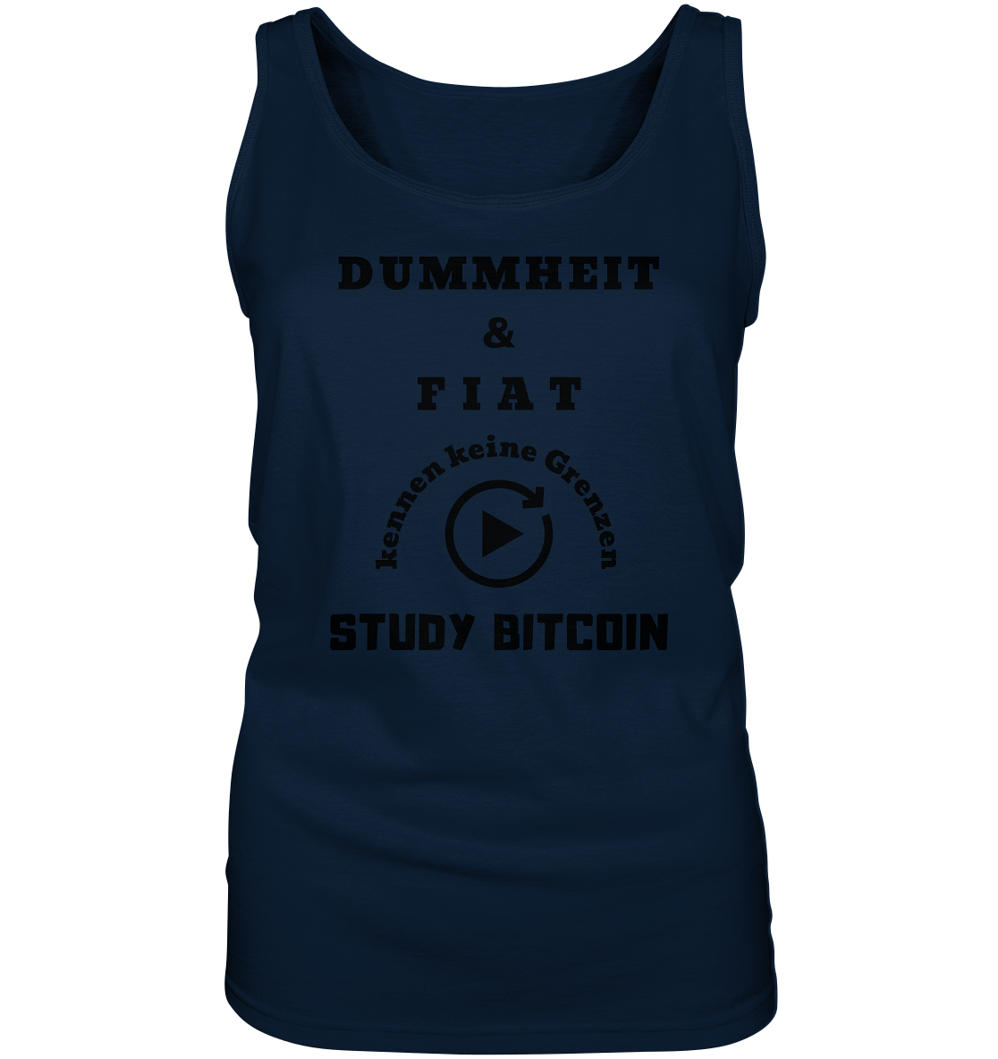 DUMMHEIT UND FIAT KENNEN KEINE GRENZEN - STUDY BITCOIN (ENDLOS-PLAYBUTTON) - Ladies Collection 21% Rabatt bis zum Halving 2024 - Ladies Tank-Top