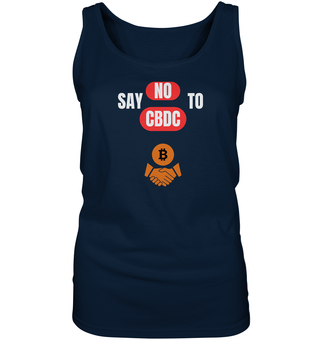 SAY NO TO CBDC - DEFIANCE handshake (Ladies Collection 21% Rabatt bis zum Halving 2024) - Ladies Tank-Top