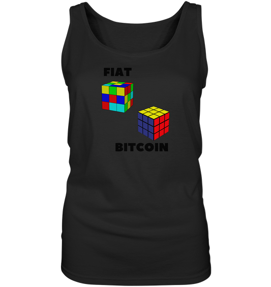 FIAT Cube & BITCOIN Cube - gerade Variante (Ladies Collection 21% Rabatt bis zum Halving 2024)    - Ladies Tank-Top