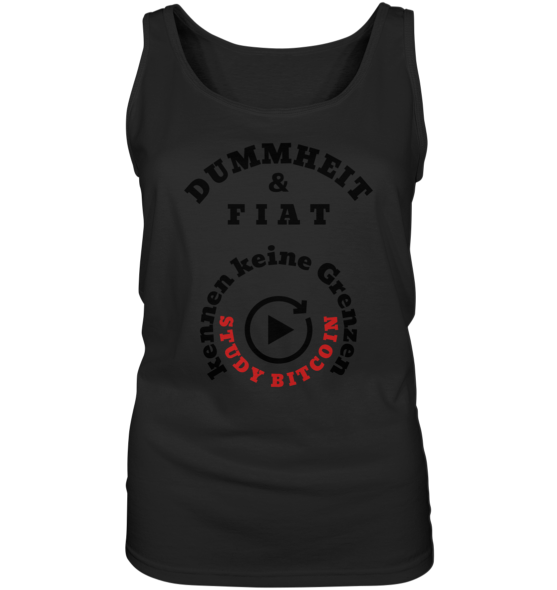 DUMMHEIT & FIAT kennen keine Grenzen - STUDY BITCOIN (rund in rund) # ENDLOS-PLAYBUTTON - Ladies Collection 21% Rabatt bis zum Halving 2024  - Ladies Tank-Top