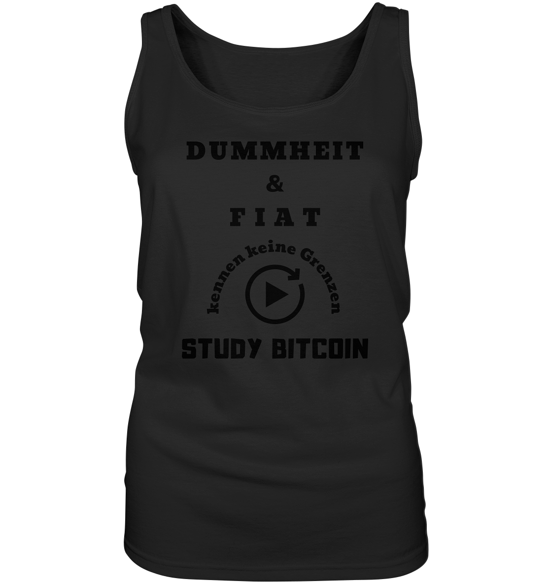 DUMMHEIT UND FIAT KENNEN KEINE GRENZEN - STUDY BITCOIN (ENDLOS-PLAYBUTTON) - Ladies Collection 21% Rabatt bis zum Halving 2024 - Ladies Tank-Top