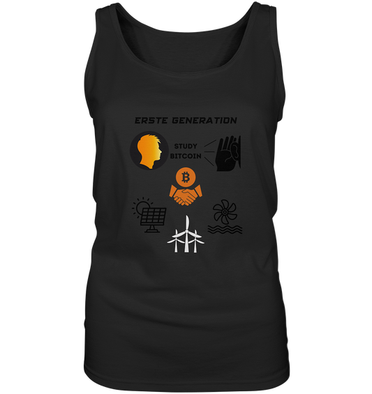 ERSTE (BITCOIN) GENERATION - STUDY BITCOIN (3 grüne Energie Grafiken) - LADIES COLLECTION 21% automat. Rabatt bis zum Halving 2024   - Ladies Tank-Top