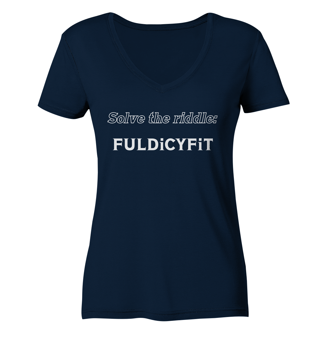 SOLVE THE RIDDLE - FULDiCYFiT  (Ladies)  - Ladies V-Neck Shirt