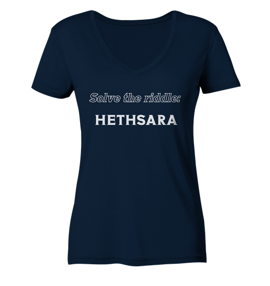 SOLVE THE RIDDLE - HETHSARA  (Ladies)  - Ladies V-Neck Shirt