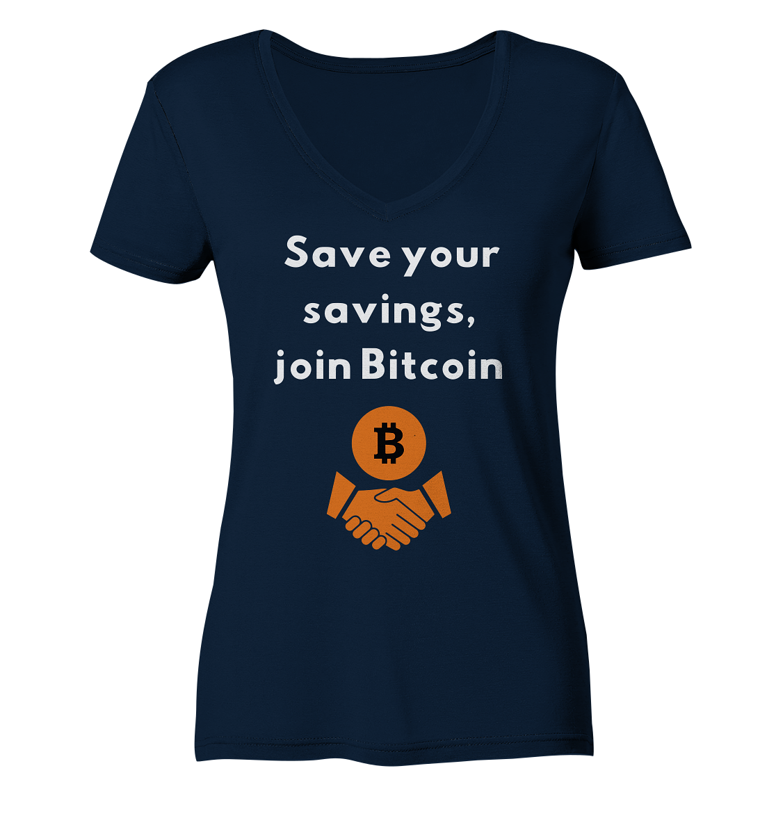 Save your savings join Bitcoin (Ladies Collection 21% Rabatt bis zum Halving 2024) - Ladies V-Neck Shirt