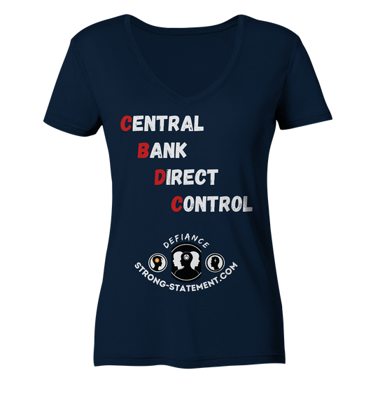 CENTRAL BANK DIRECT CONTROL -DEFIANCE -Strong-Statement.com (Ladies Collection 21% Rabatt bis zum Halving 2024)  - Ladies V-Neck Shirt