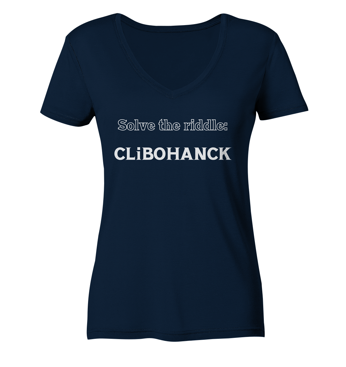 SOLVE THE RIDDLE - CLiBOHANCK  (Ladies)  - Ladies V-Neck Shirt