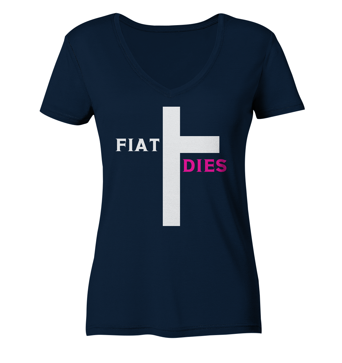 FIAT DIES (weiss / pink) - Ladies Collection  - Ladies V-Neck Shirt