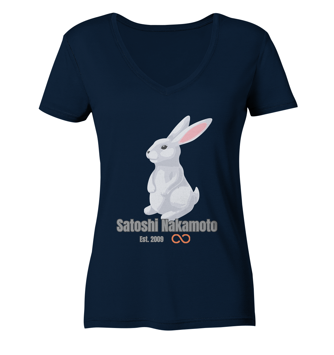 SATOSHI NAKAMOTO Est. 2009 (unendlich) - LADIES COLLECTION 21% automat. Rabatt bis zum Halving 2024  - Ladies V-Neck Shirt