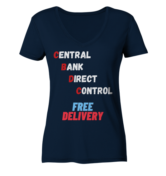 CENTRAL BANK DIRECT CONTROL - FREE DELIVERY (Ladies Collection 21% Rabatt bis zum Halving 2024)   - Ladies V-Neck Shirt