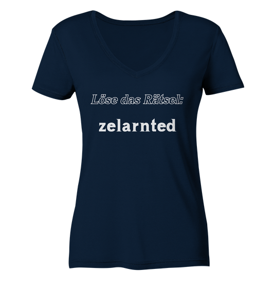 LÖSE DAS RÄTSEL - zelarnted  (Ladies)  - Ladies V-Neck Shirt