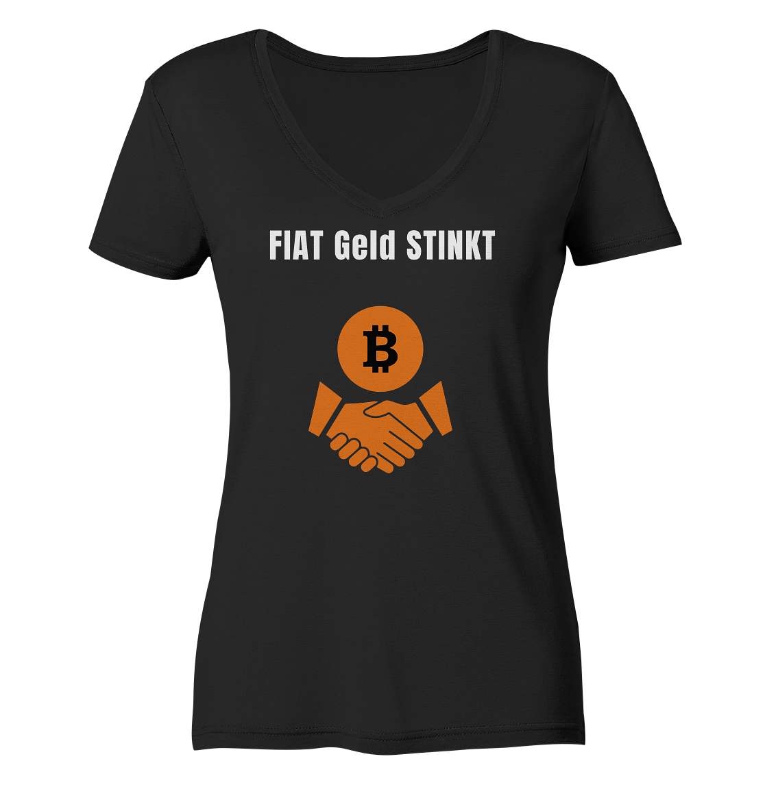 FIAT Geld STINKT (Ladies Collection 21% Rabatt bis zum Halving 2024) - Ladies V-Neck Shirt