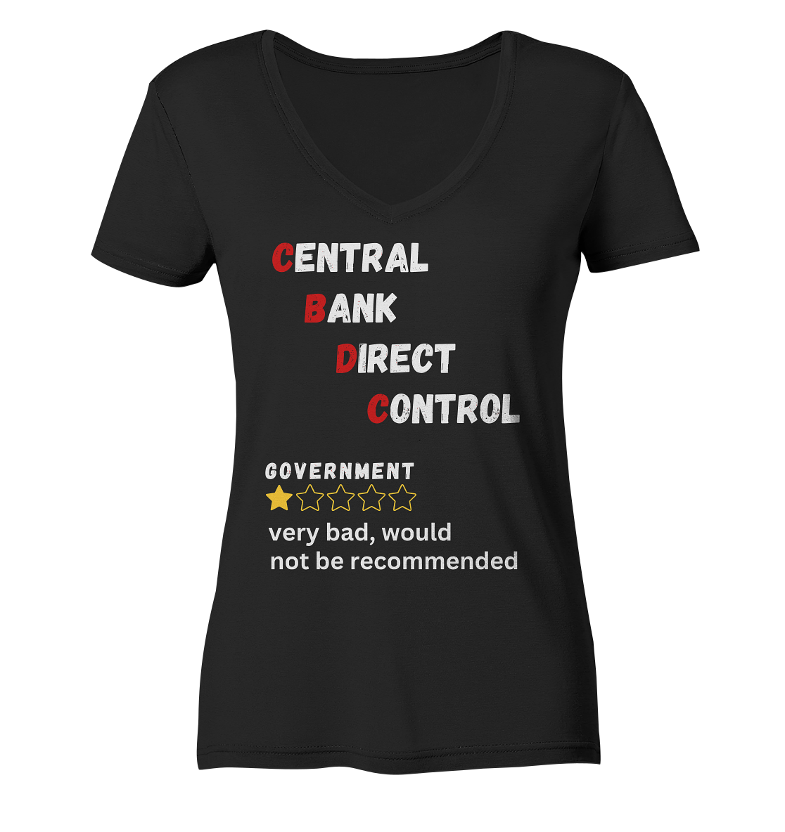CENTRAL BANK DIRECT CONTROL - Government... not be recommended (Ladies Collection 21% Rabatt bis zum Halving 2024)  - Ladies V-Neck Shirt