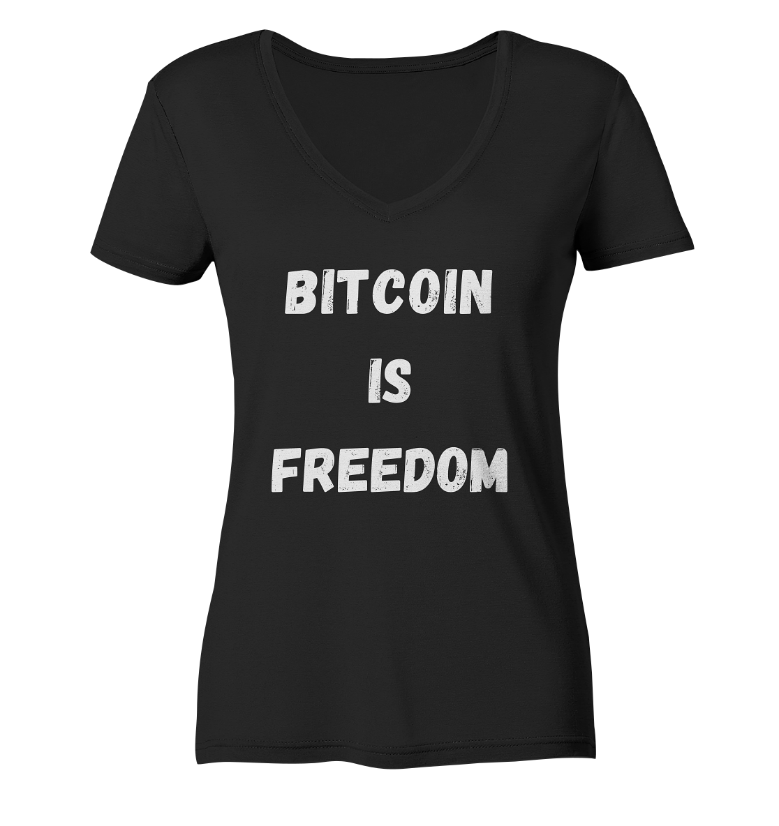 BITCOIN IS FREEDOM - LADIES COLLECTION 21% automat. Rabatt bis zum Halving 2024  - Ladies V-Neck Shirt