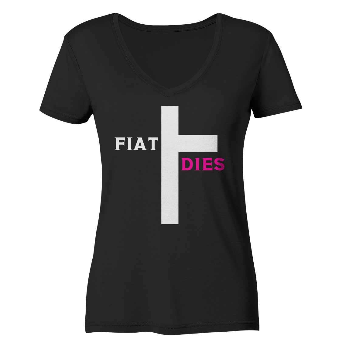 FIAT DIES (weiss / pink) - Ladies Collection  - Ladies V-Neck Shirt