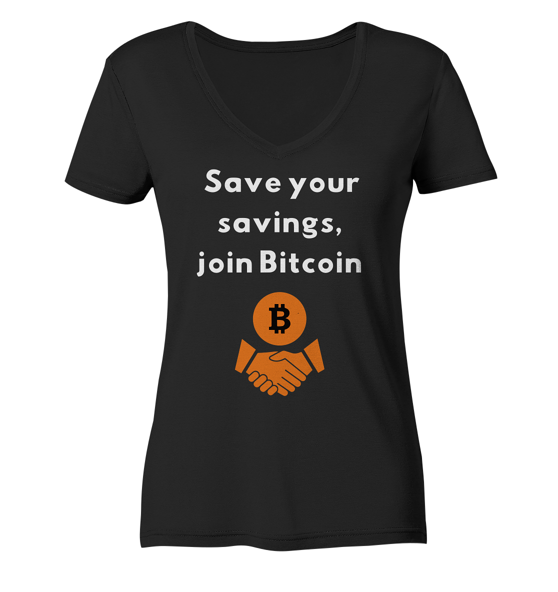 Save your savings join Bitcoin (Ladies Collection 21% Rabatt bis zum Halving 2024) - Ladies V-Neck Shirt
