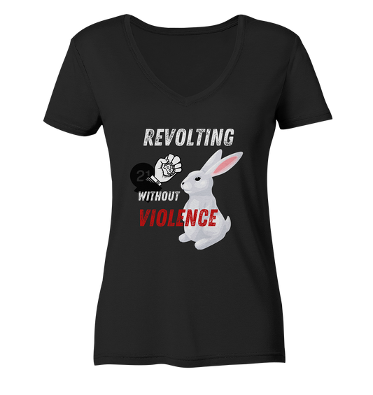 REVOLTING WITHOUT VIOLENCE - LADIES COLLECTION 21% automat. Rabatt bis zum Halving 2024  - Ladies V-Neck Shirt