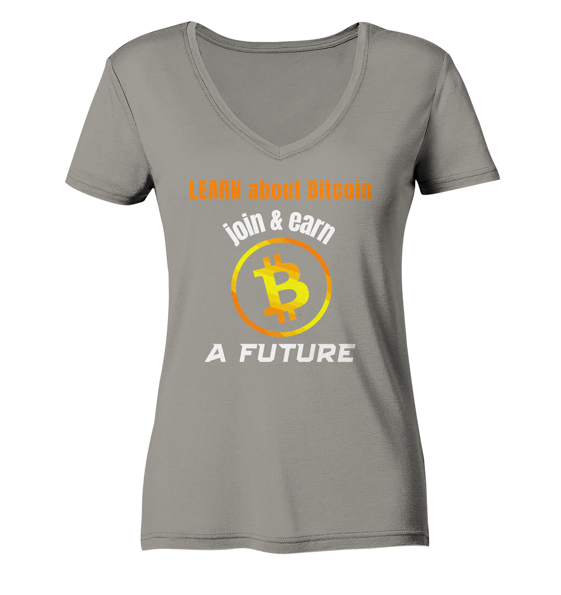 LEARN about BITCOIN join & earn A FUTURE - Ladies, Variante  - Ladies V-Neck Shirt