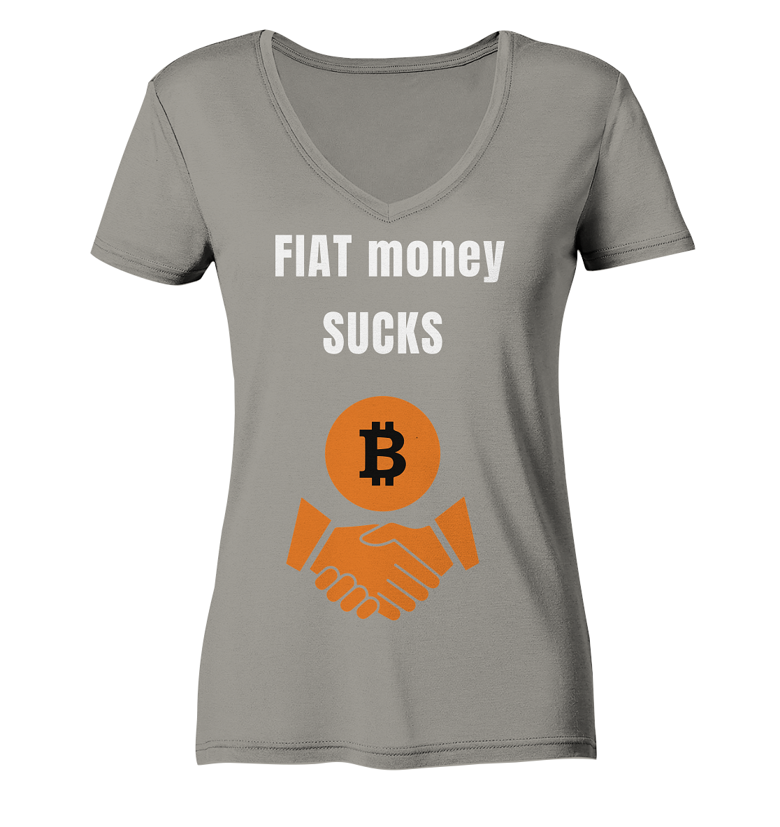 FIAT money SUCKS (Ladies Collection 21% Rabatt bis zum Halving 2024)   - Ladies V-Neck Shirt