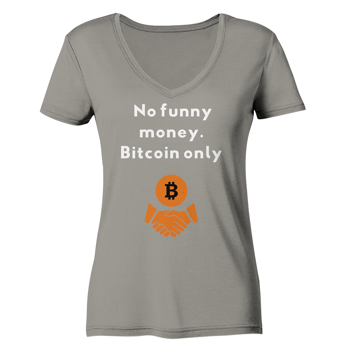No funny money. Bitcoin only (Ladies Collection 21% Rabatt bis zum Halving 2024)  - Ladies V-Neck Shirt