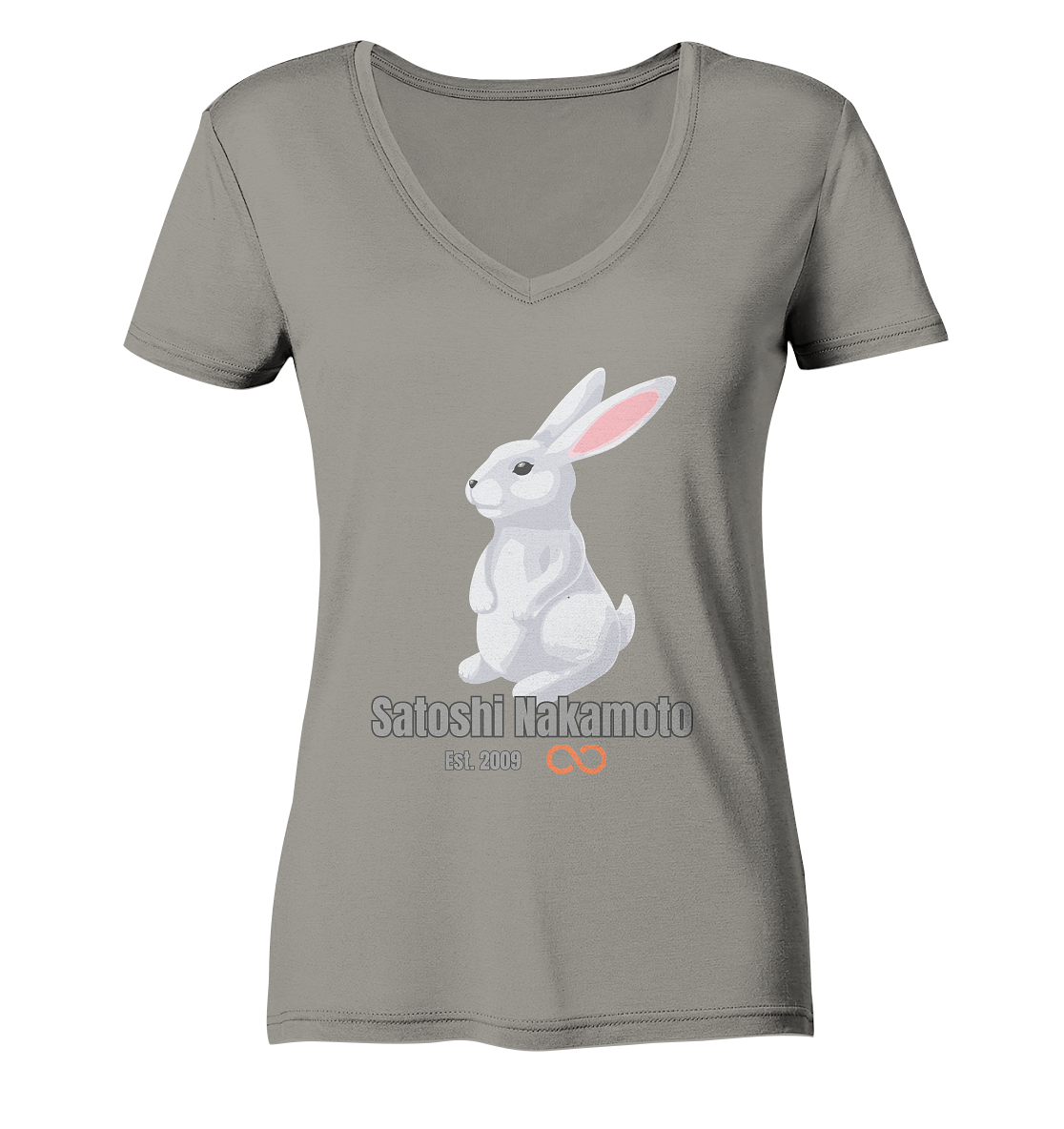 SATOSHI NAKAMOTO Est. 2009 (unendlich) - LADIES COLLECTION 21% automat. Rabatt bis zum Halving 2024  - Ladies V-Neck Shirt