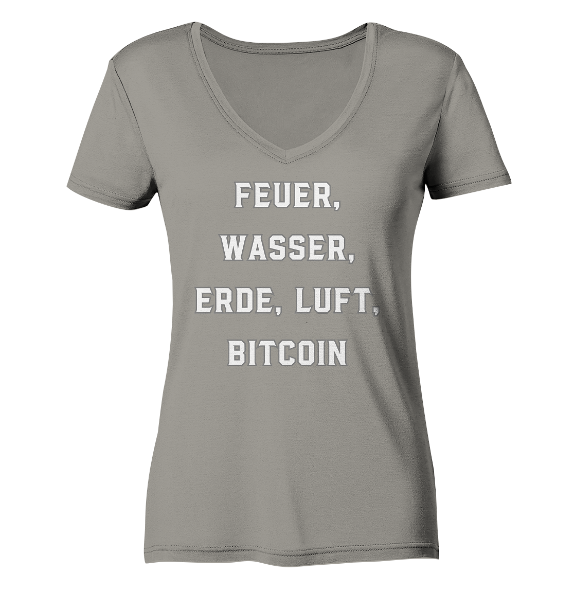 FEUER, WASSER, ERDE, LUFT, BITCOIN- Ladies Collection  - Ladies V-Neck Shirt