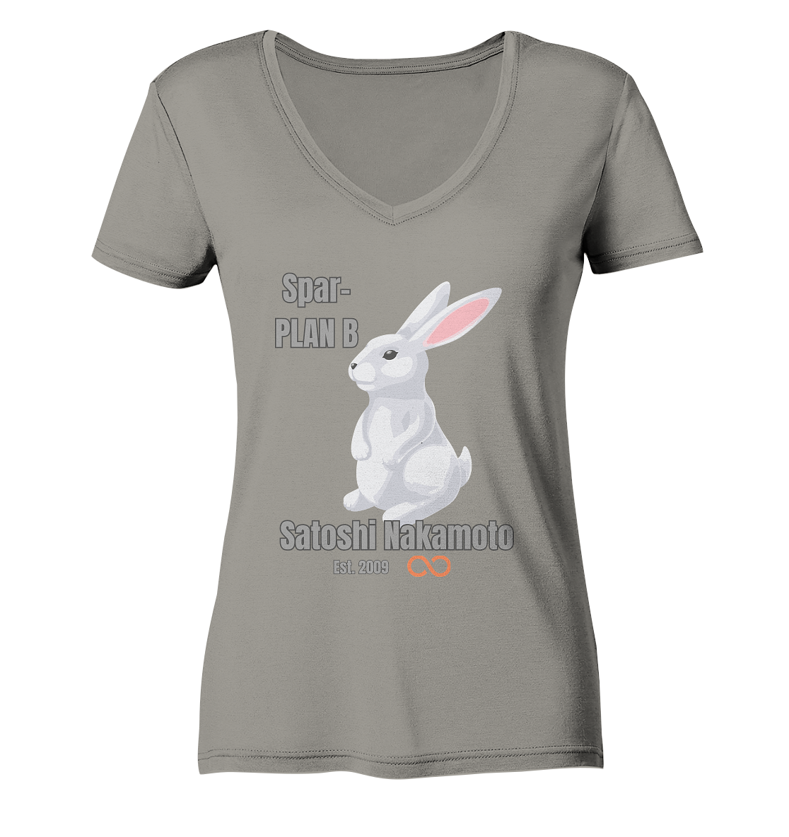 Spar-PLAN B SATOSHI NAKAMOTO Est. 2009 (unendlich) - LADIES COLLECTION 21% automat. Rabatt bis zum Halving 2024  - Ladies V-Neck Shirt