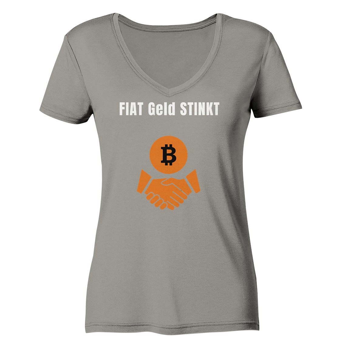 FIAT Geld STINKT (Ladies Collection 21% Rabatt bis zum Halving 2024) - Ladies V-Neck Shirt