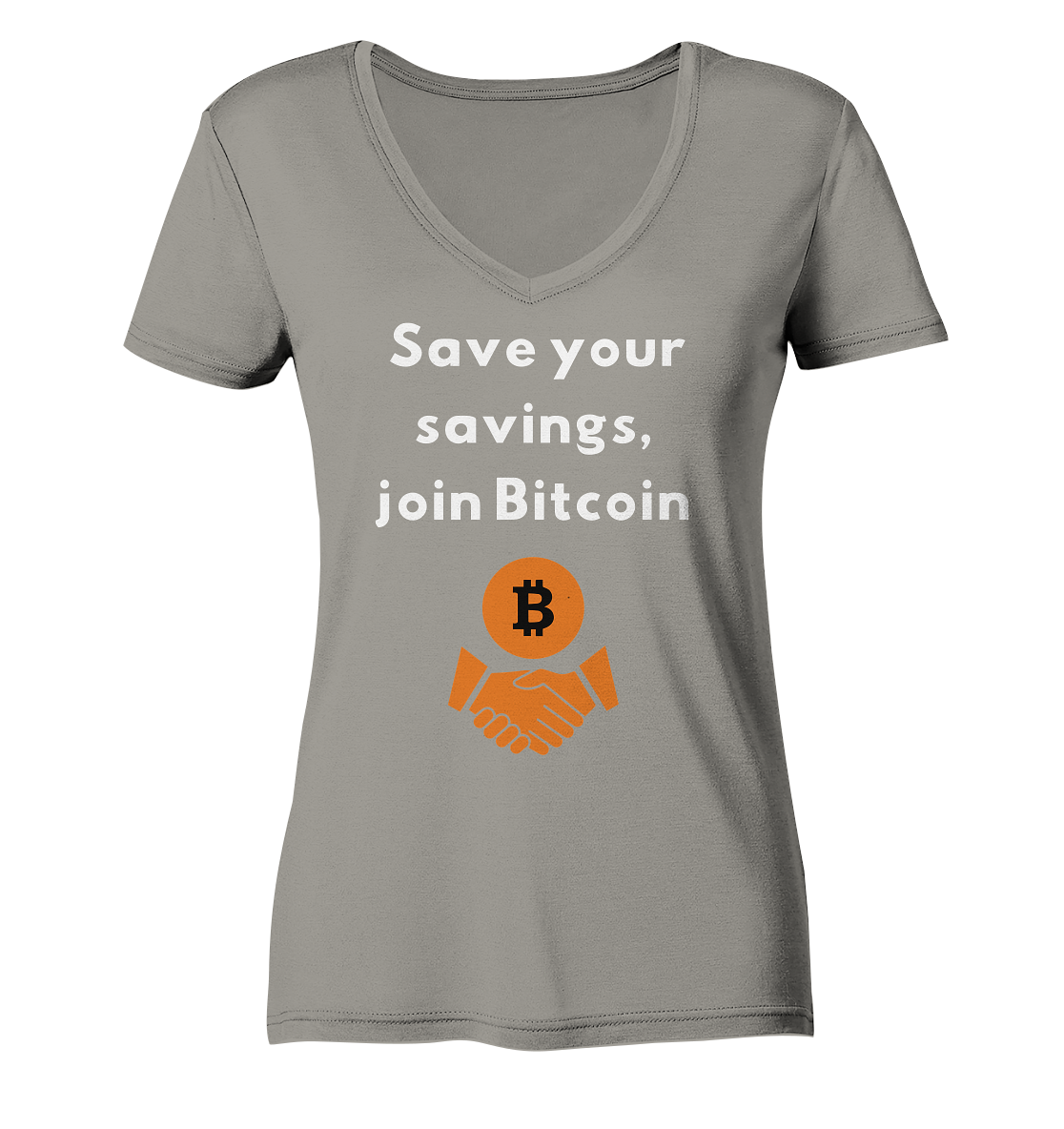 Save your savings join Bitcoin (Ladies Collection 21% Rabatt bis zum Halving 2024) - Ladies V-Neck Shirt