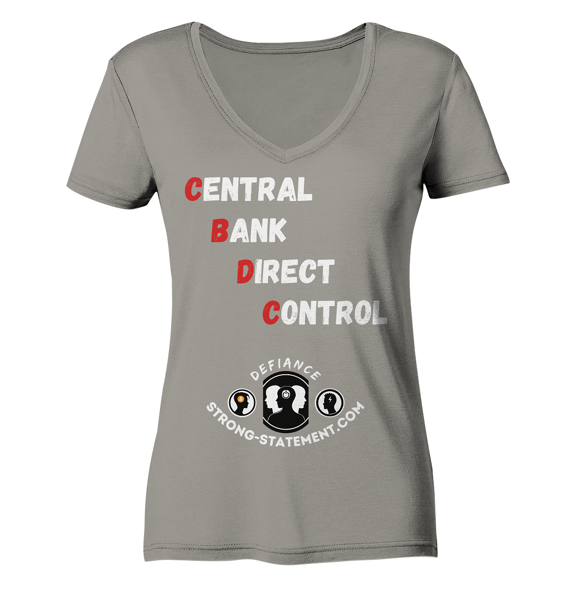 CENTRAL BANK DIRECT CONTROL -DEFIANCE -Strong-Statement.com (Ladies Collection 21% Rabatt bis zum Halving 2024)  - Ladies V-Neck Shirt