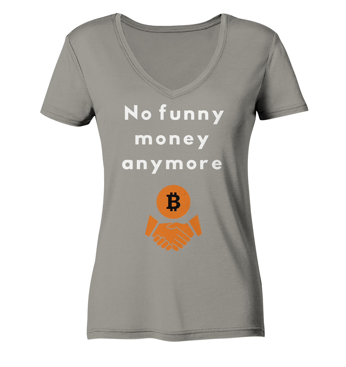 No funny money anymore (Ladies Collection 21% Rabatt bis zum Halving 2024) - Ladies V-Neck Shirt