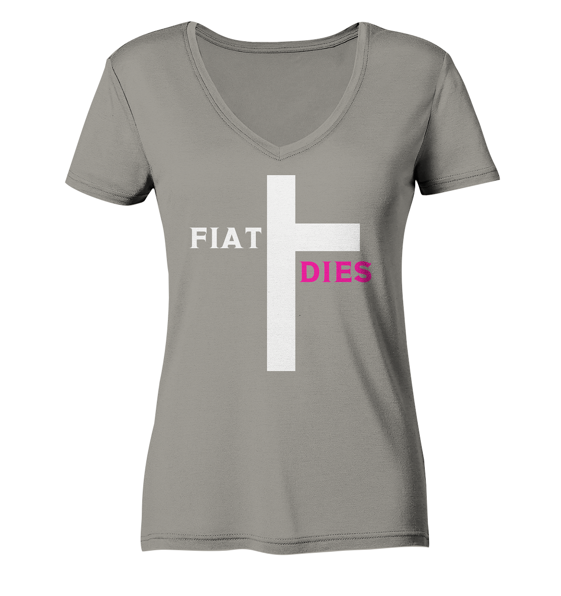 FIAT DIES (weiss / pink) - Ladies Collection  - Ladies V-Neck Shirt