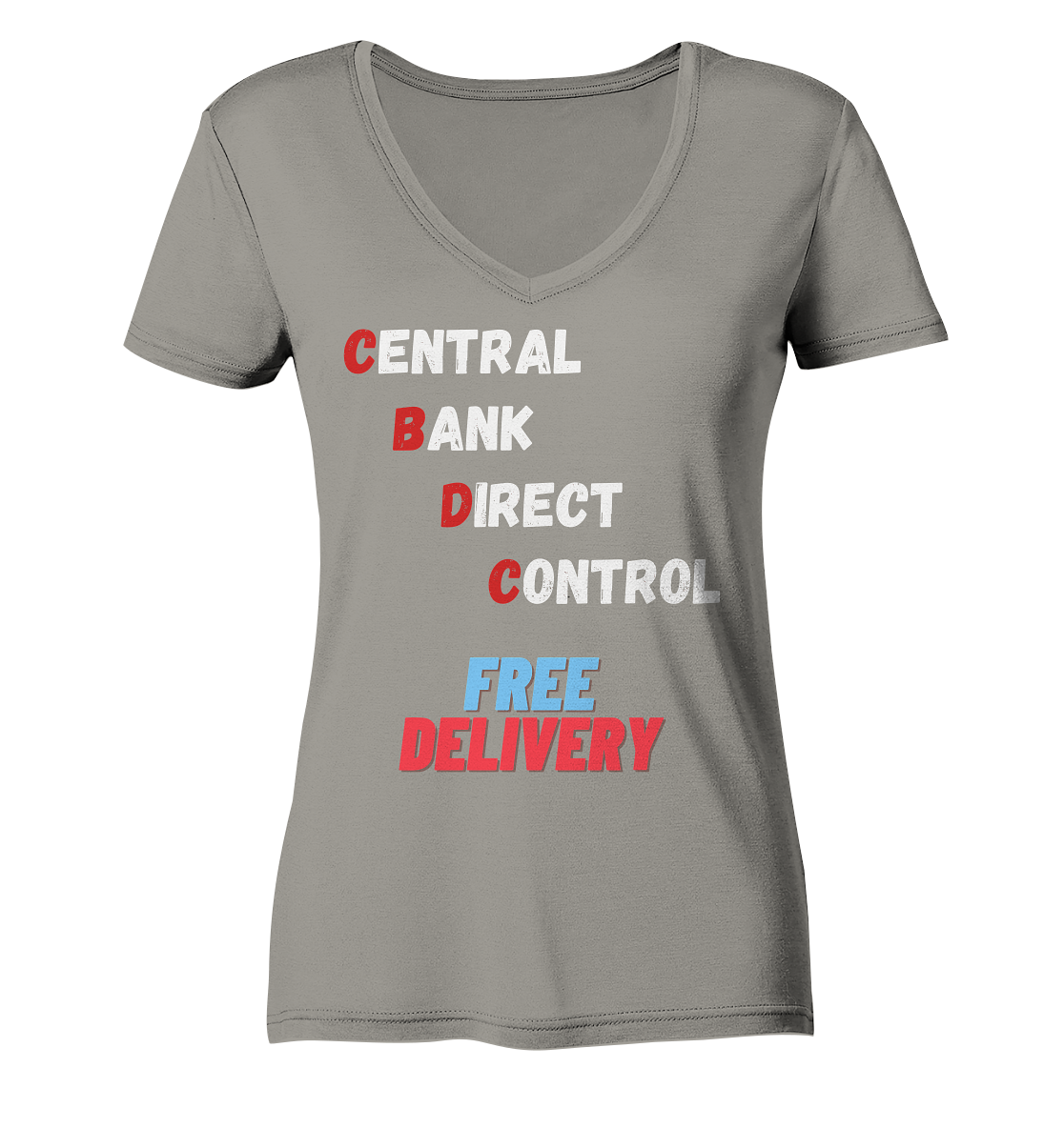 CENTRAL BANK DIRECT CONTROL - FREE DELIVERY (Ladies Collection 21% Rabatt bis zum Halving 2024)   - Ladies V-Neck Shirt