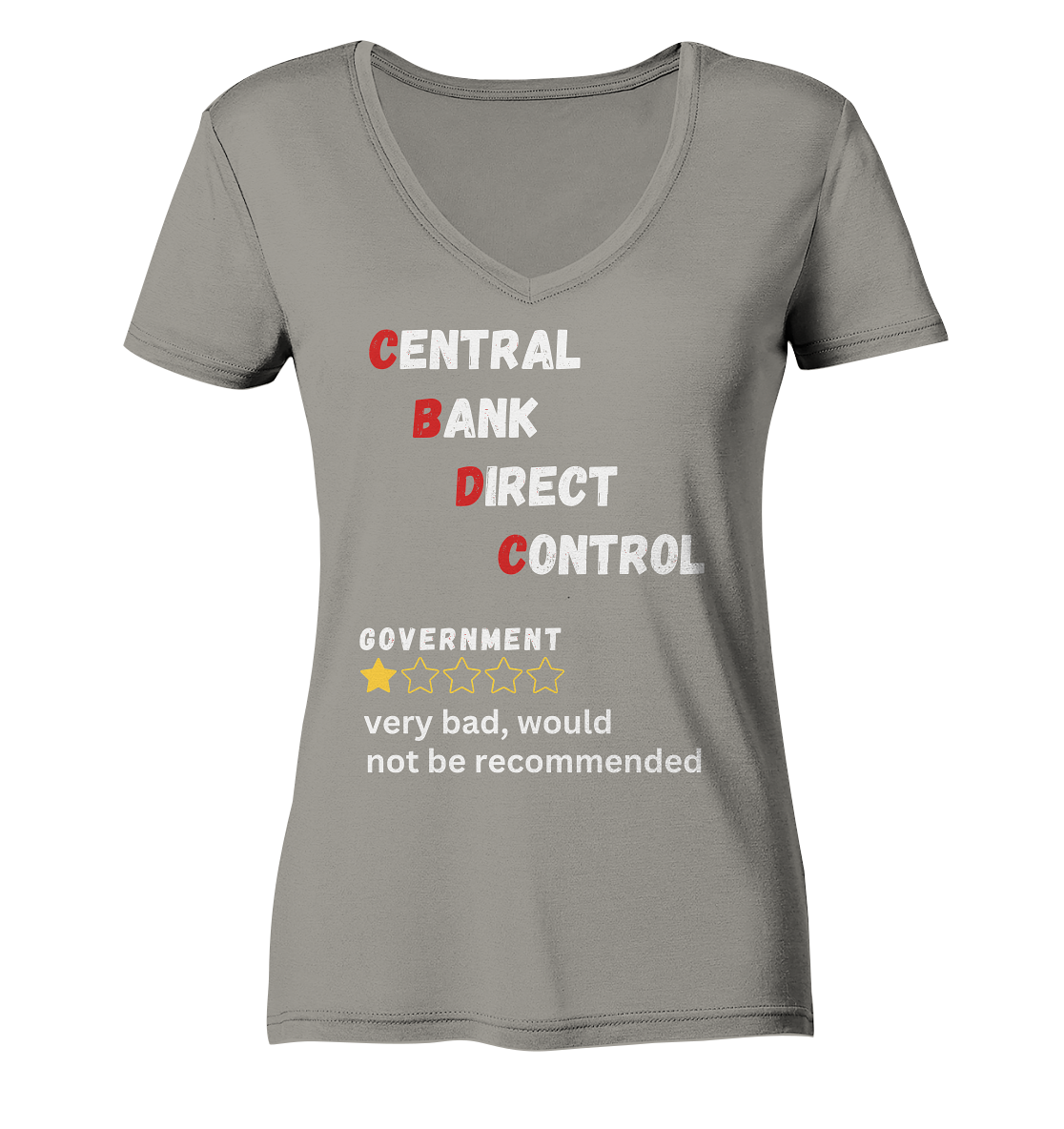 CENTRAL BANK DIRECT CONTROL - Government... not be recommended (Ladies Collection 21% Rabatt bis zum Halving 2024)  - Ladies V-Neck Shirt