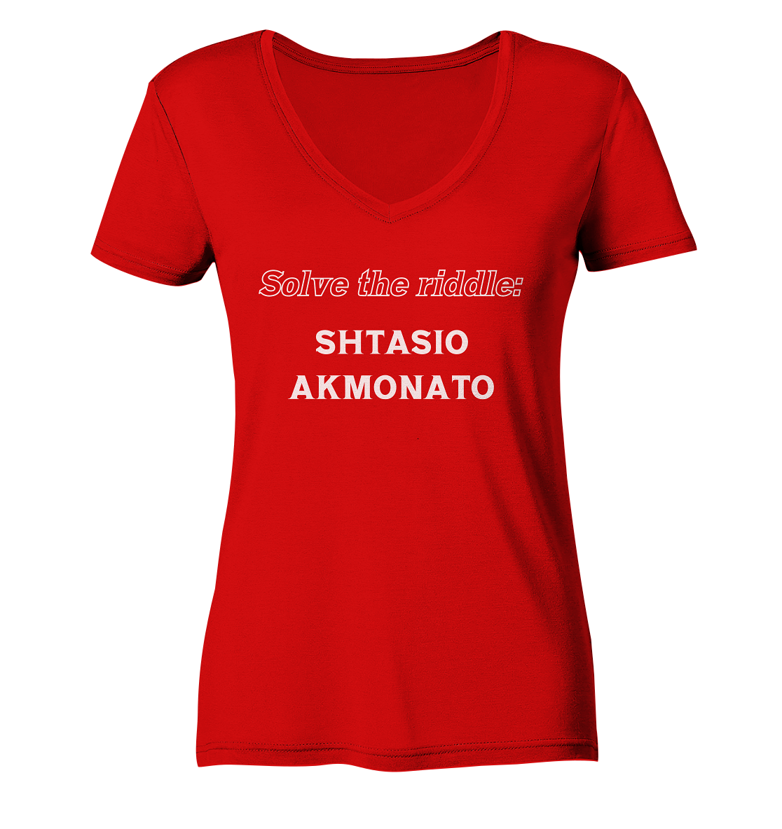 Solve the riddle - SHTASIO AKMONATO - Ladies V-Neck Shirt