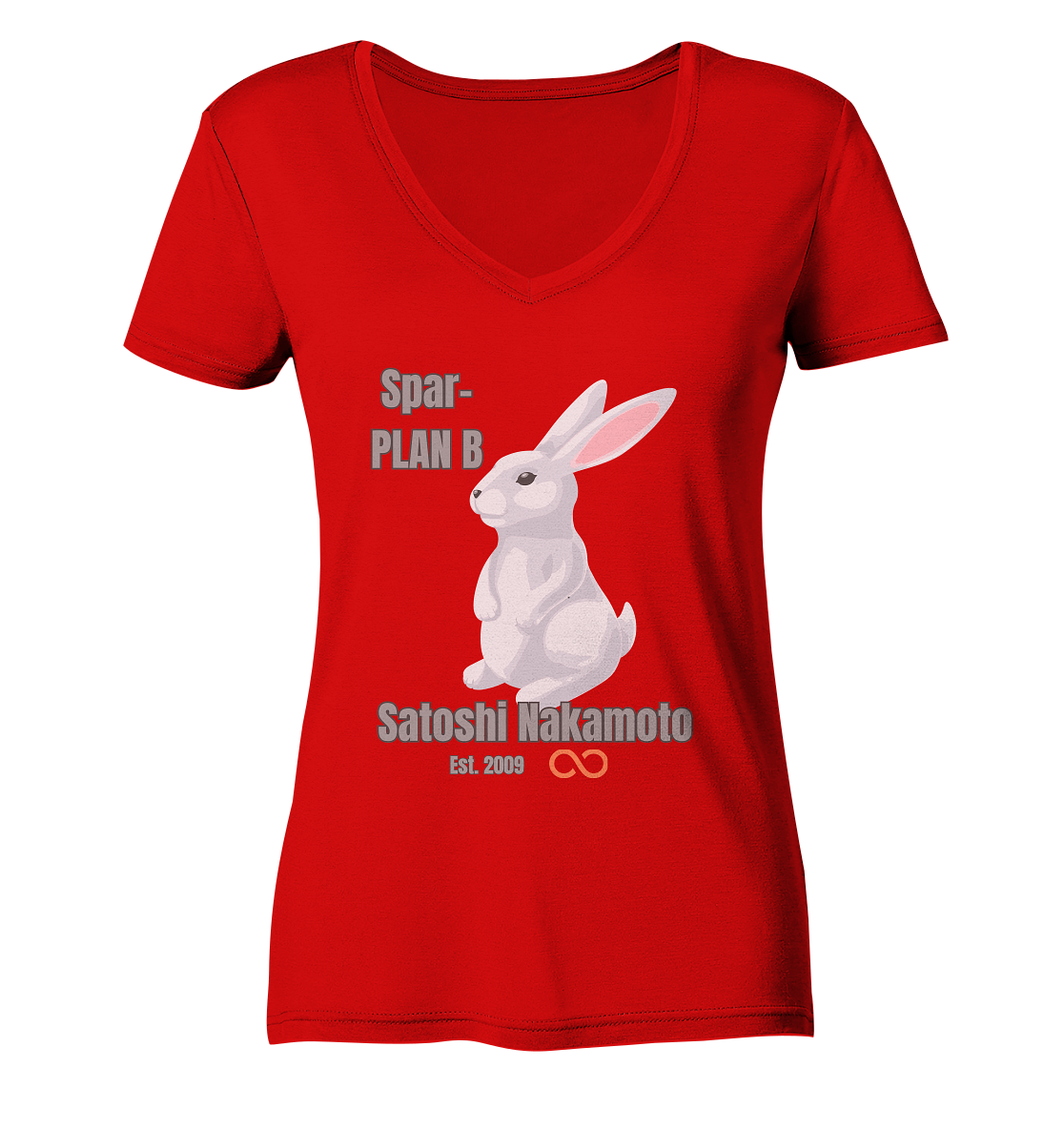 Spar-PLAN B SATOSHI NAKAMOTO Est. 2009 (unendlich) - LADIES COLLECTION 21% automat. Rabatt bis zum Halving 2024  - Ladies V-Neck Shirt