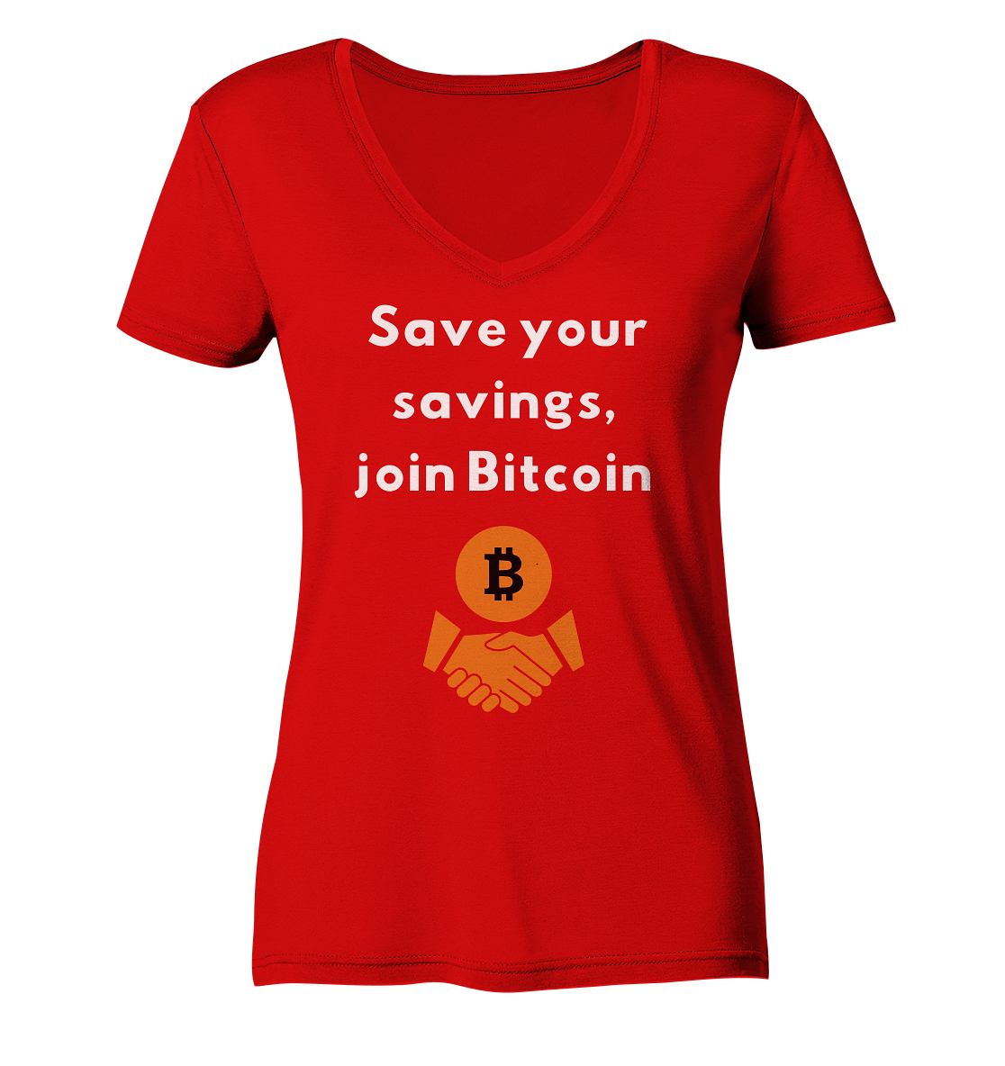 Save your savings join Bitcoin (Ladies Collection 21% Rabatt bis zum Halving 2024) - Ladies V-Neck Shirt