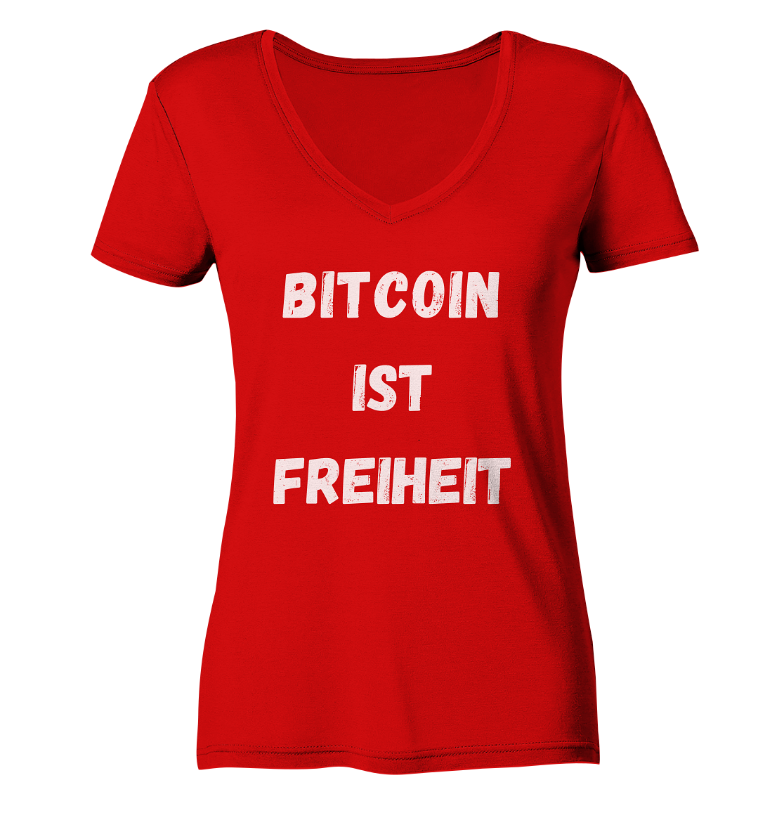 BITCOIN IST FREIHEIT - LADIES COLLECTION 21% automat. Rabatt bis zum Halving 2024  - Ladies V-Neck Shirt