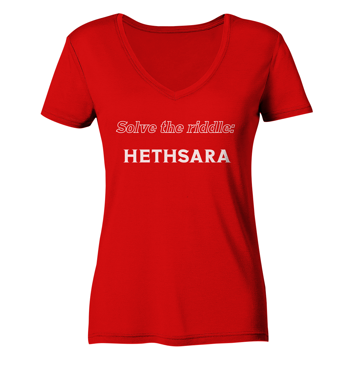 SOLVE THE RIDDLE - HETHSARA  (Ladies)  - Ladies V-Neck Shirt