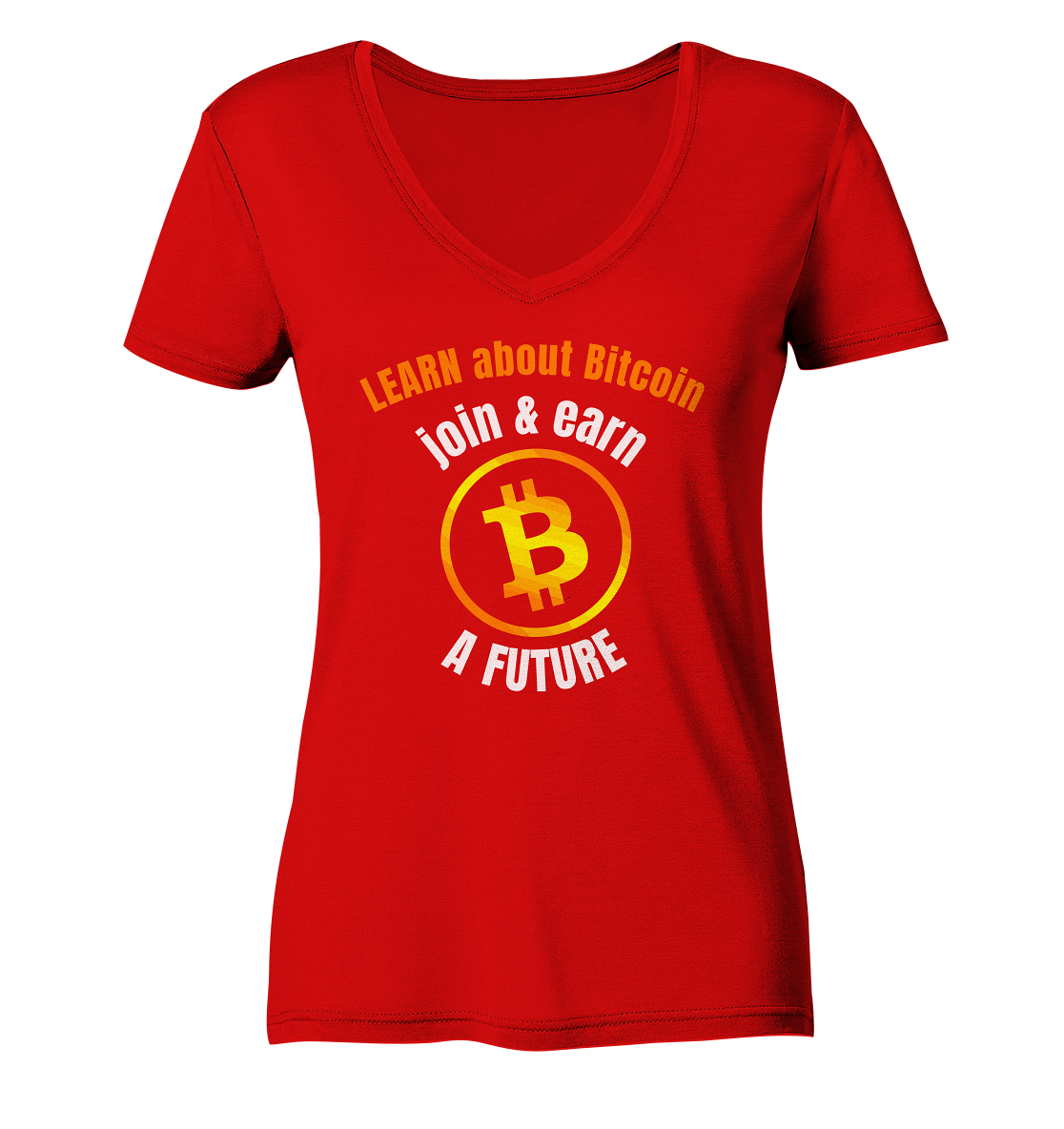 LEARN about BITCOIN join & earn A FUTURE - Ladies collection - Ladies V-Neck Shirt
