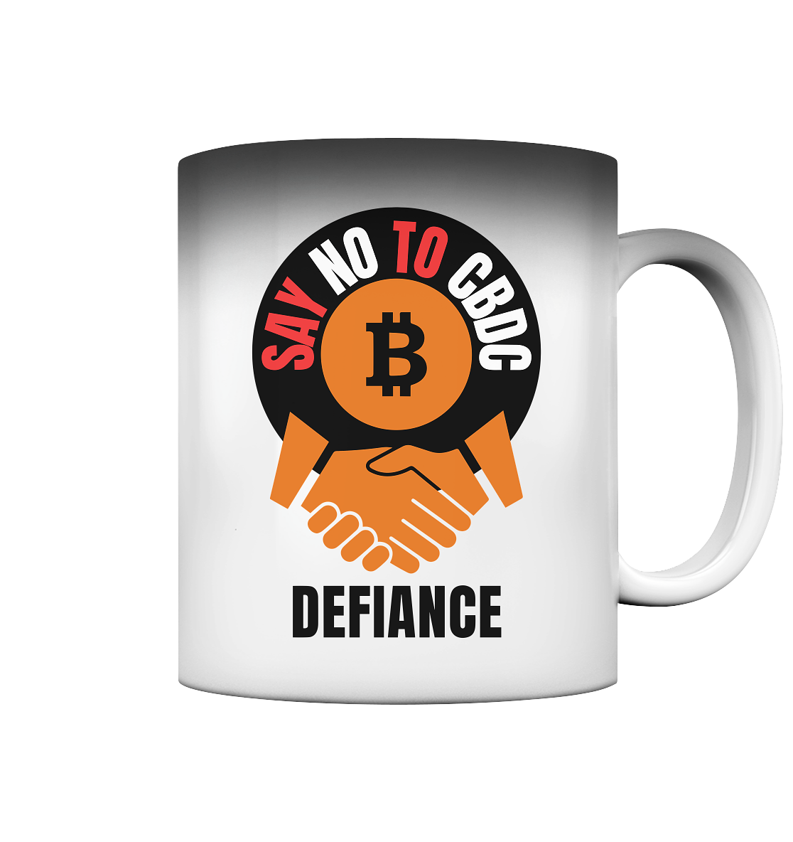 SAY NO TO CBDC (handshake) DEFIANCE - Magic Mug