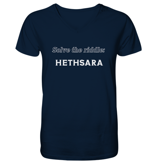 SOLVE THE RIDDLE - HETHSARA - Mens Organic V-Neck Shirt