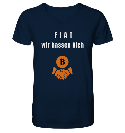 F I A T  wir  hassen  Dich - Mens Organic V-Neck Shirt